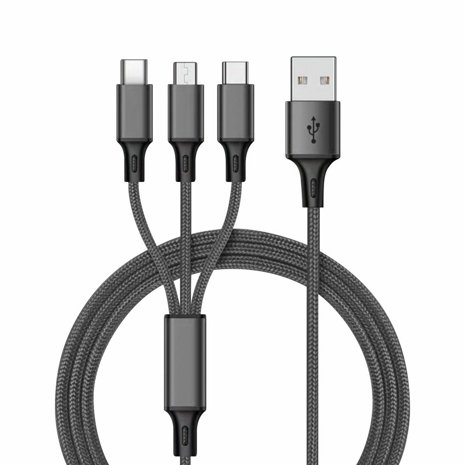 thumbnail image 3 of Cable De Carga Usb Rápido 3 En 1, Cable Cargador Multifunción Universal Para Teléfonos Móviles, 3 of 4